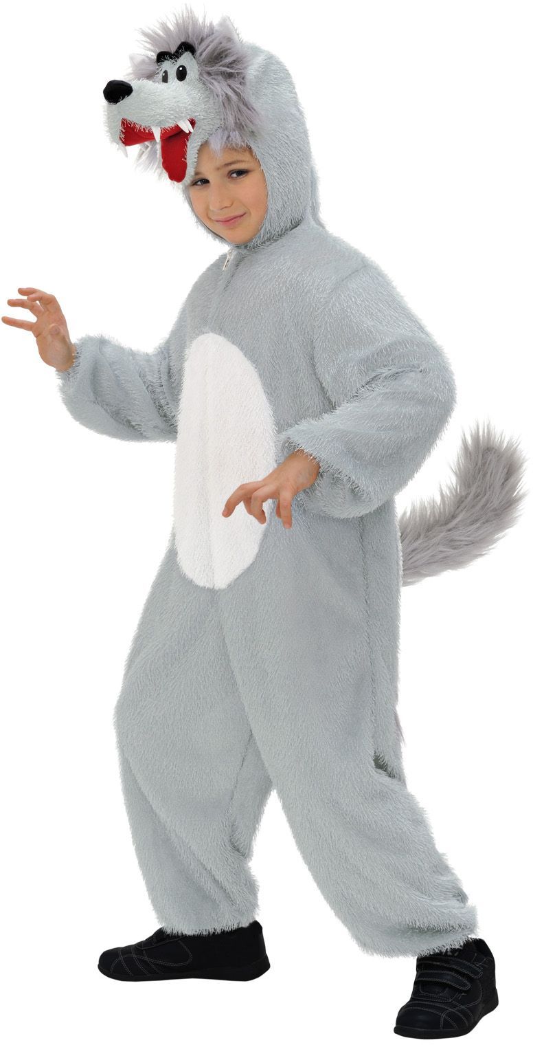 Wolf Jumpsuit met Dierenmasker Kind
