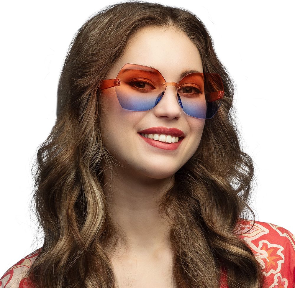 Woodstock Hippie Zonnebril Rood Blauw