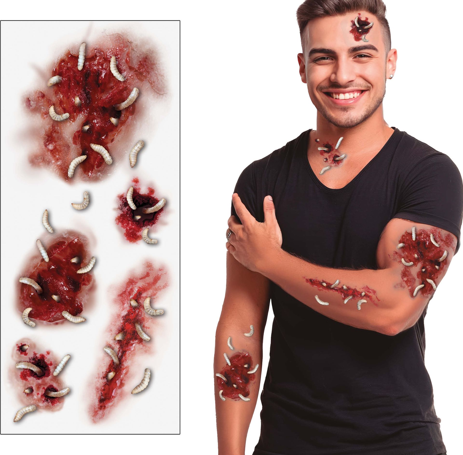 Worm In Wond Stickervel Halloween