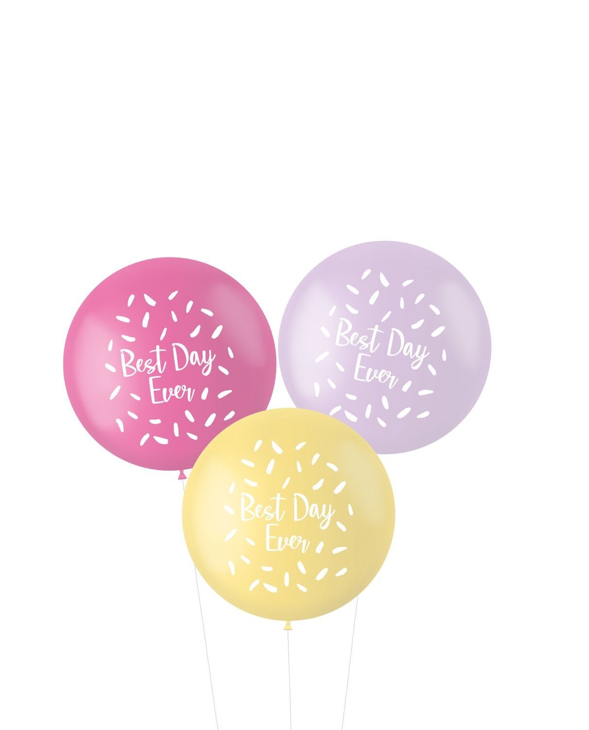 XL ballonnen best Day ever pastel 3 stuks