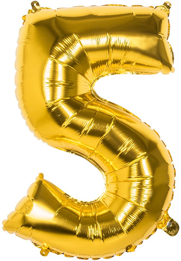 XXL gouden folieballon cijfer 5