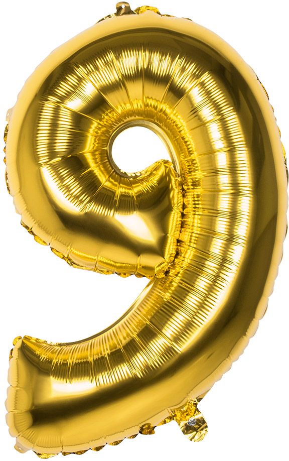XXL gouden folieballon cijfer 9
