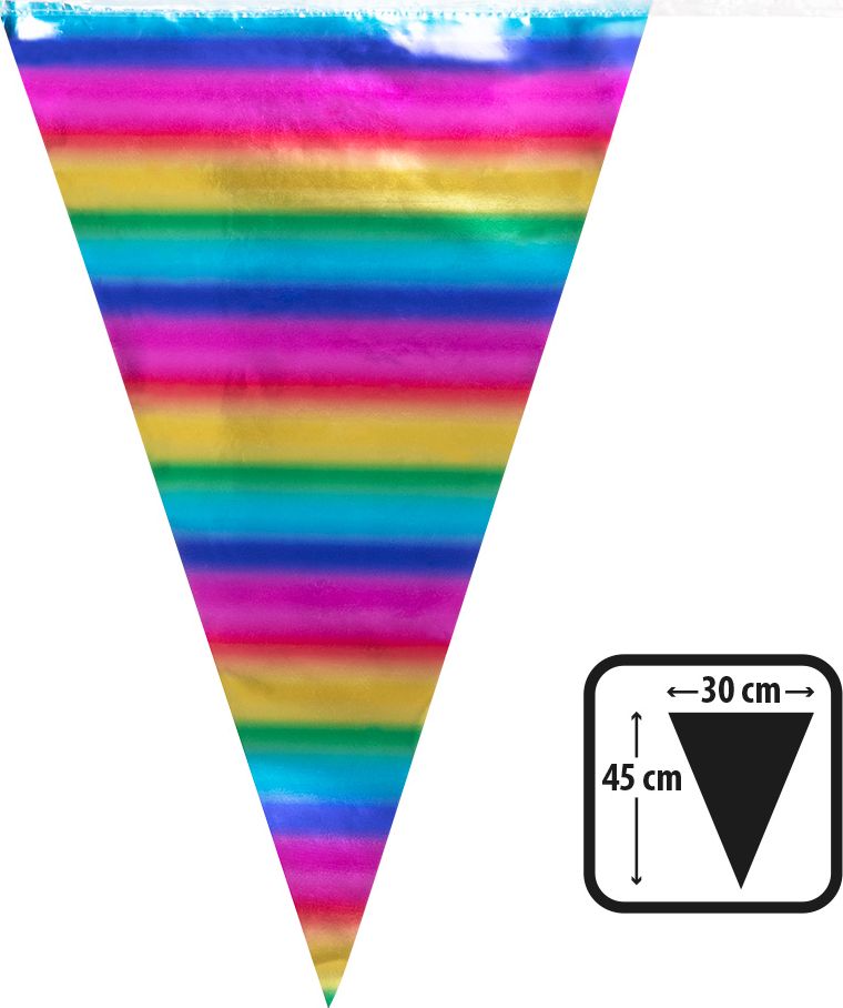 Xxl Regenboog Vlaggetjes Metallic