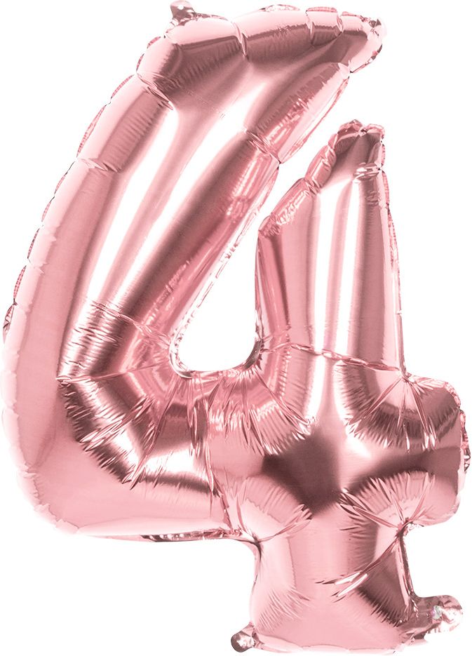 XXL rosegoud folieballon cijfer 4
