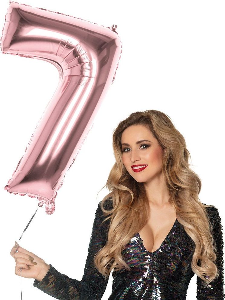 Xxl Rosegoud Folieballon Cijfer 7
