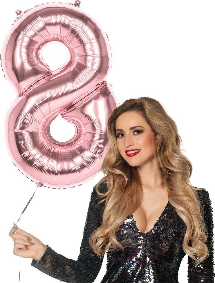 Xxl Rosegoud Folieballon Cijfer 8