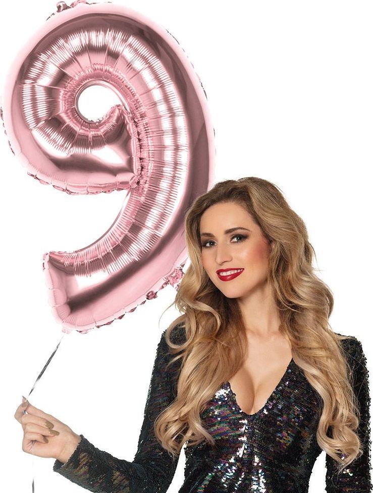 Xxl Rosegoud Folieballon Cijfer 9