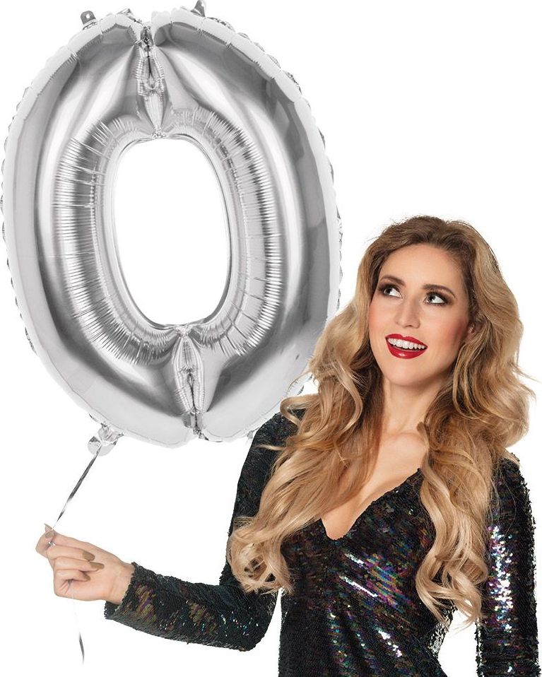 Xxl Zilveren Folieballon Cijfer 0