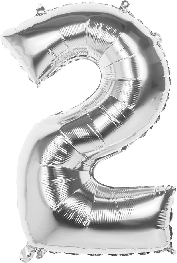 XXL zilveren folieballon cijfer 2