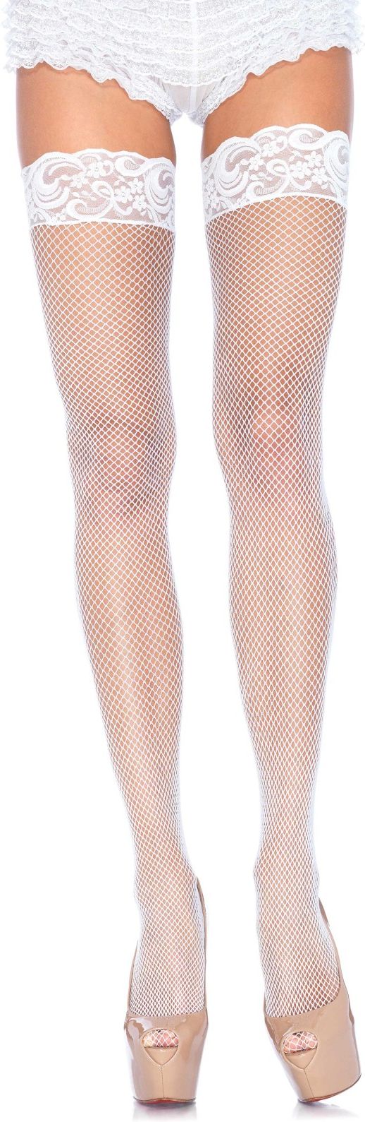 Yara Visnet Kousen met Kant Wit