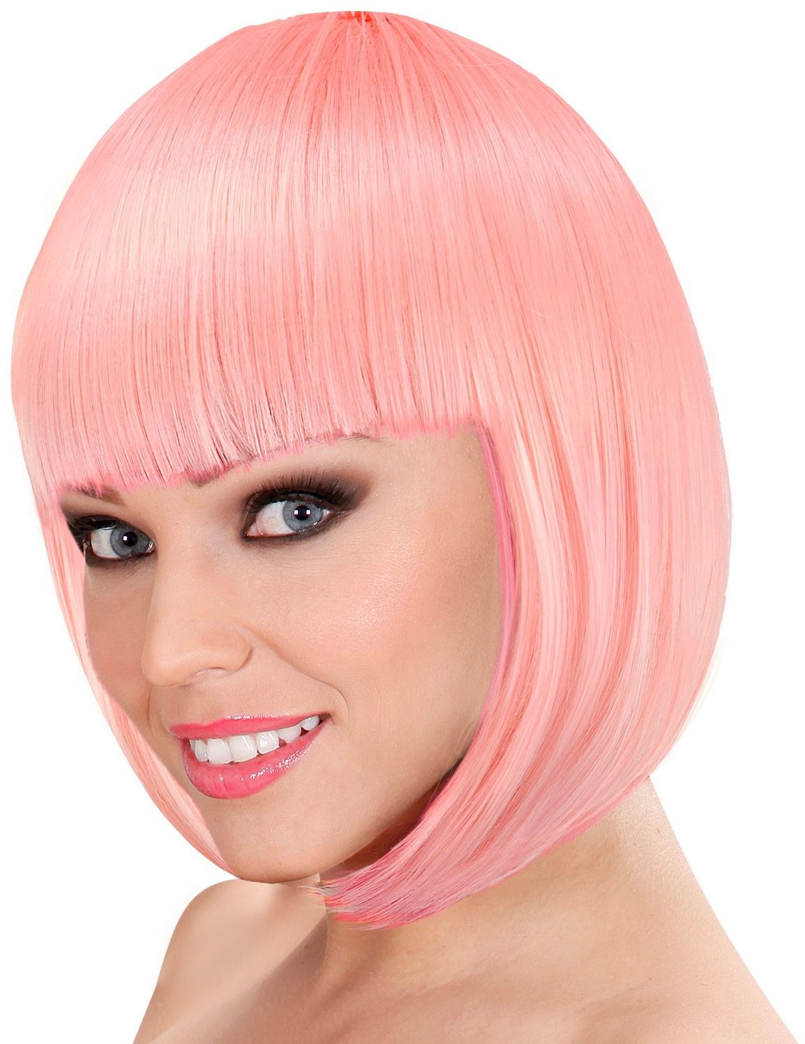 Zacht Roze Lou Lou Pruik