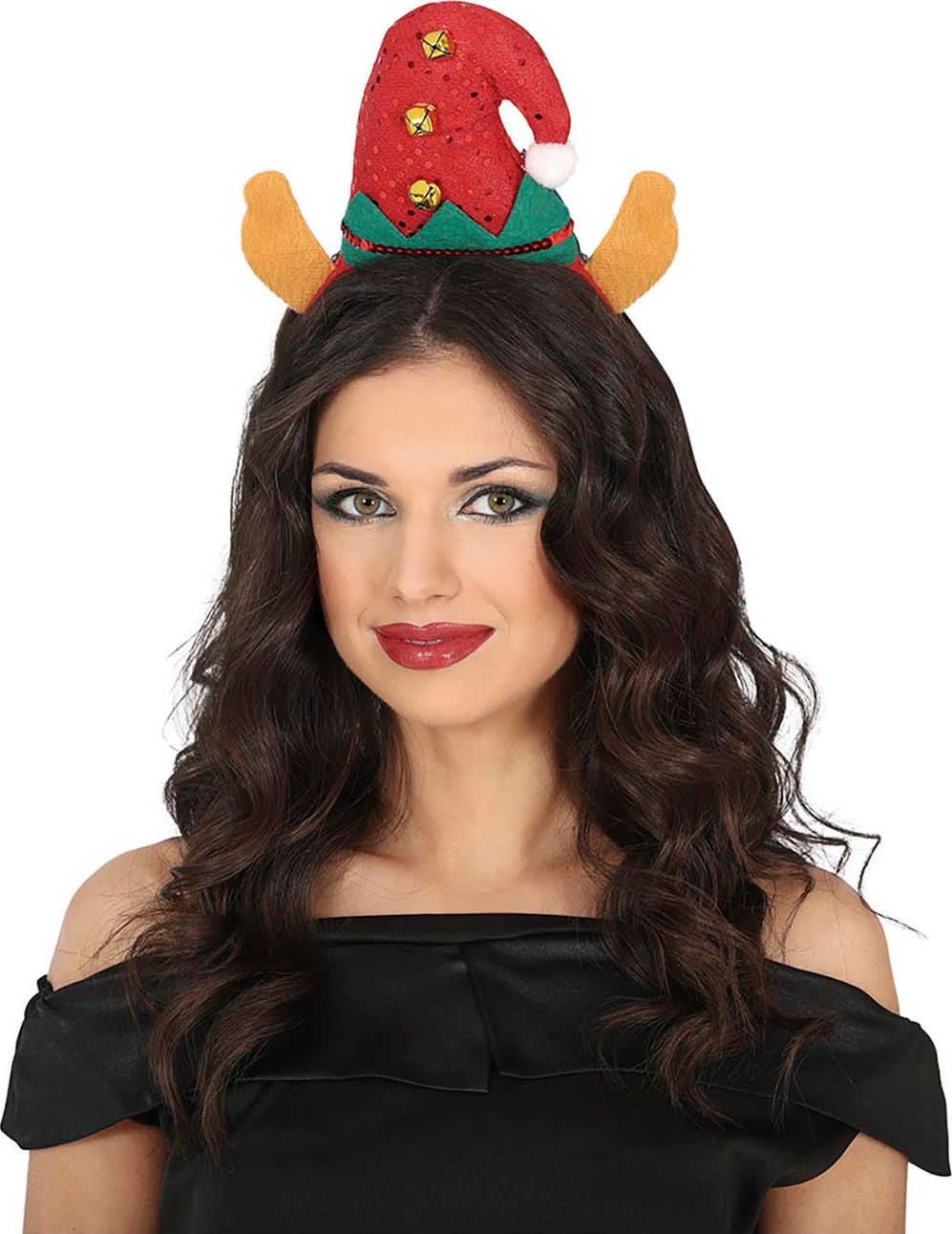 Zachte Kerstelf Haarband met Pailletten