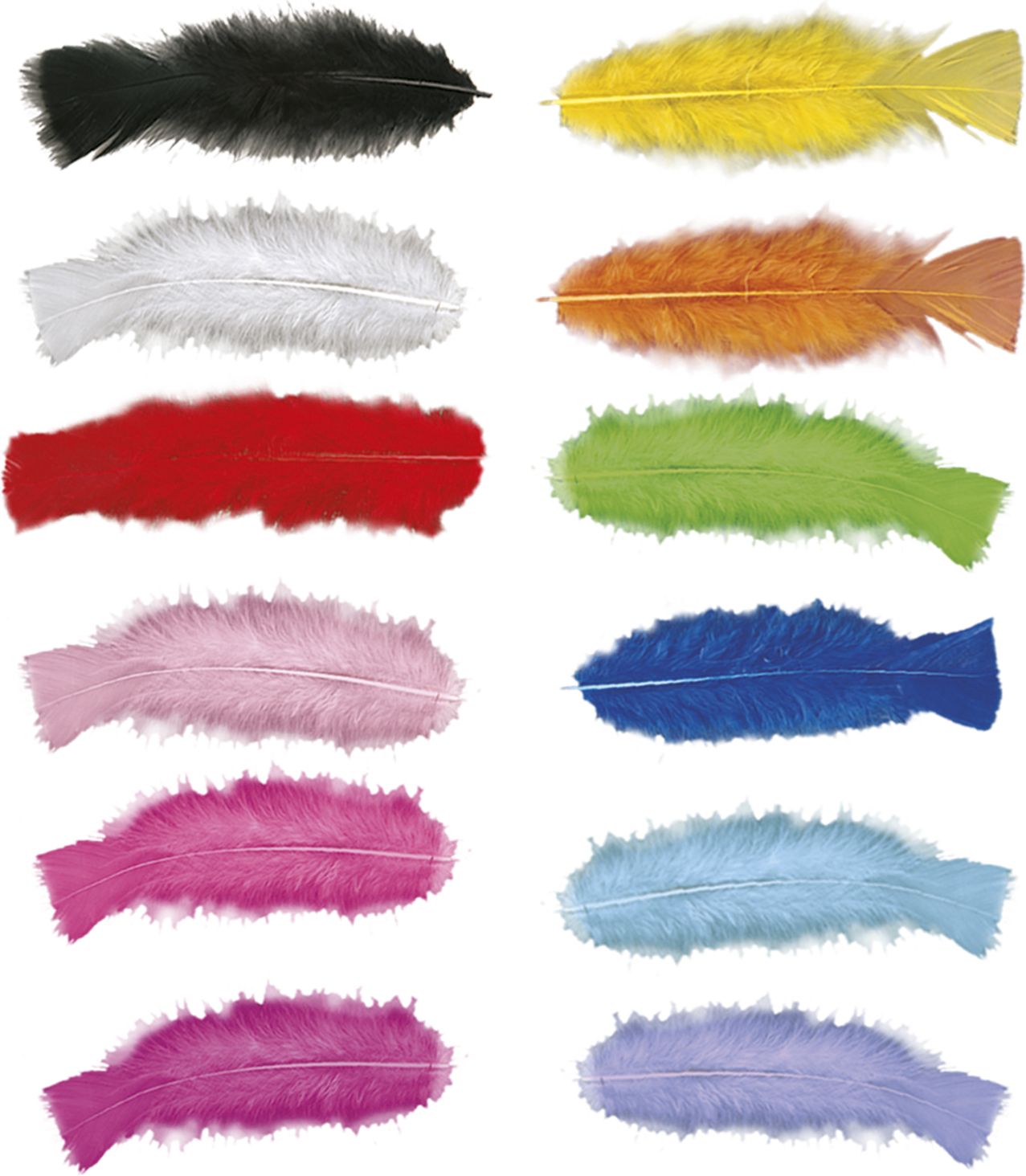 Zakje met 50 Verschillende Kleuren Veertjes