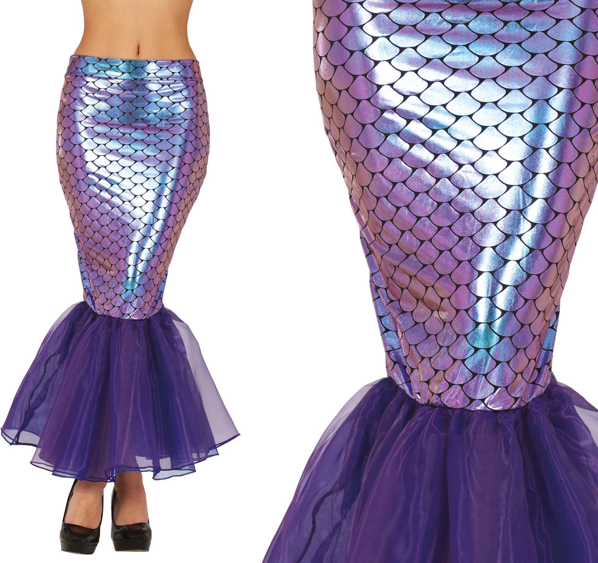 Zeemeermin Staart Rok Paars Glimmend Dames