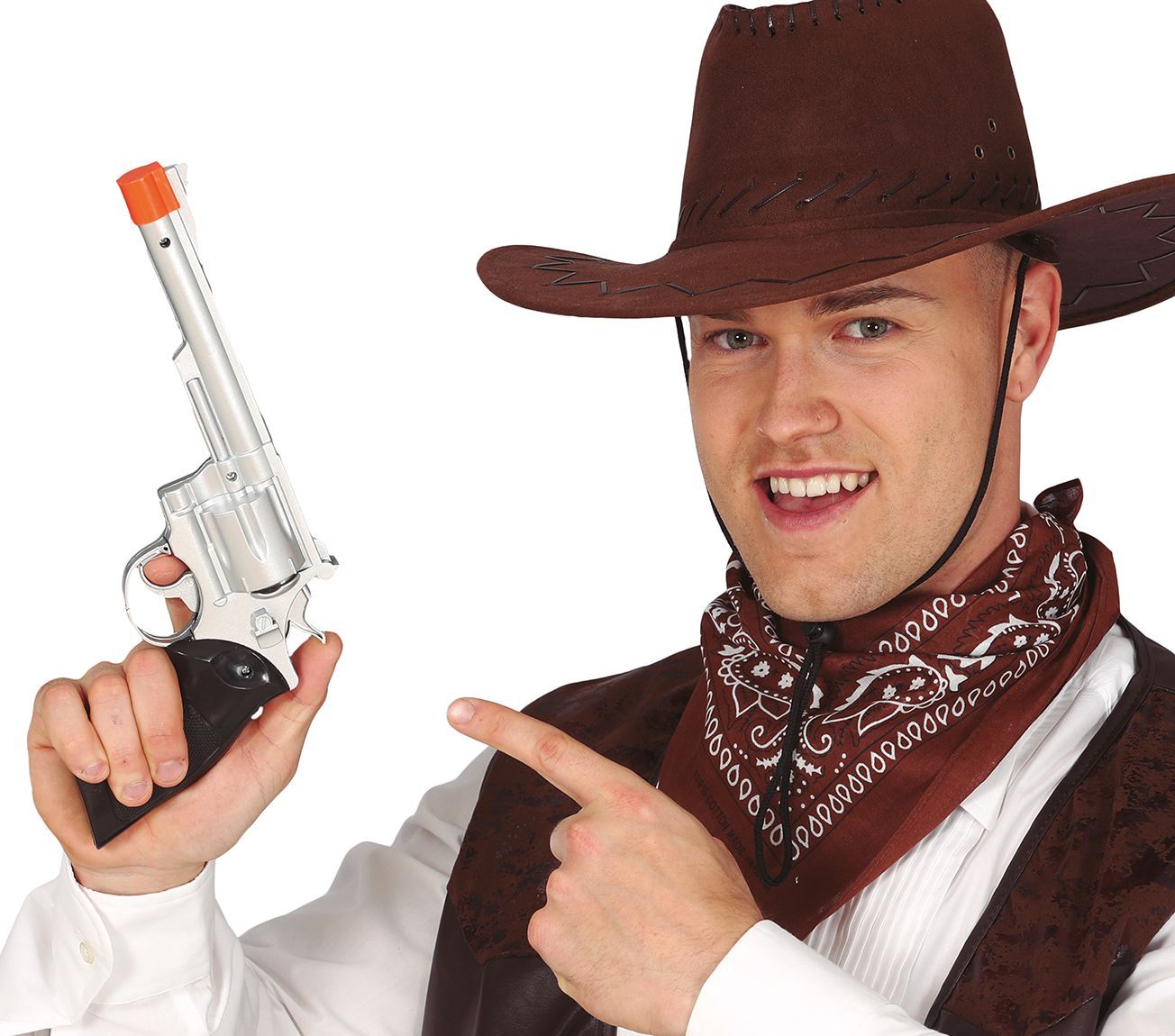 Zilver cowboy pistool lang
