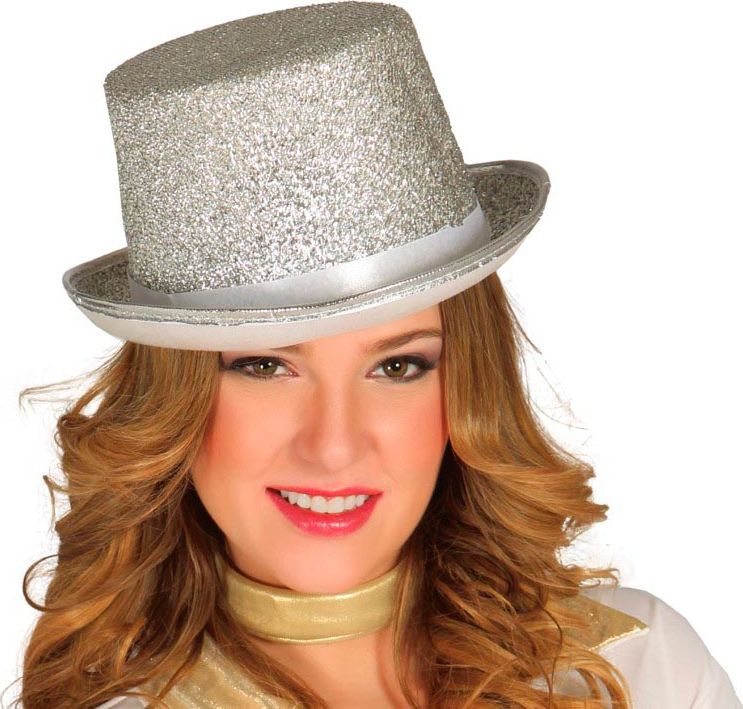 Zilver Glitter Glamour Hoed
