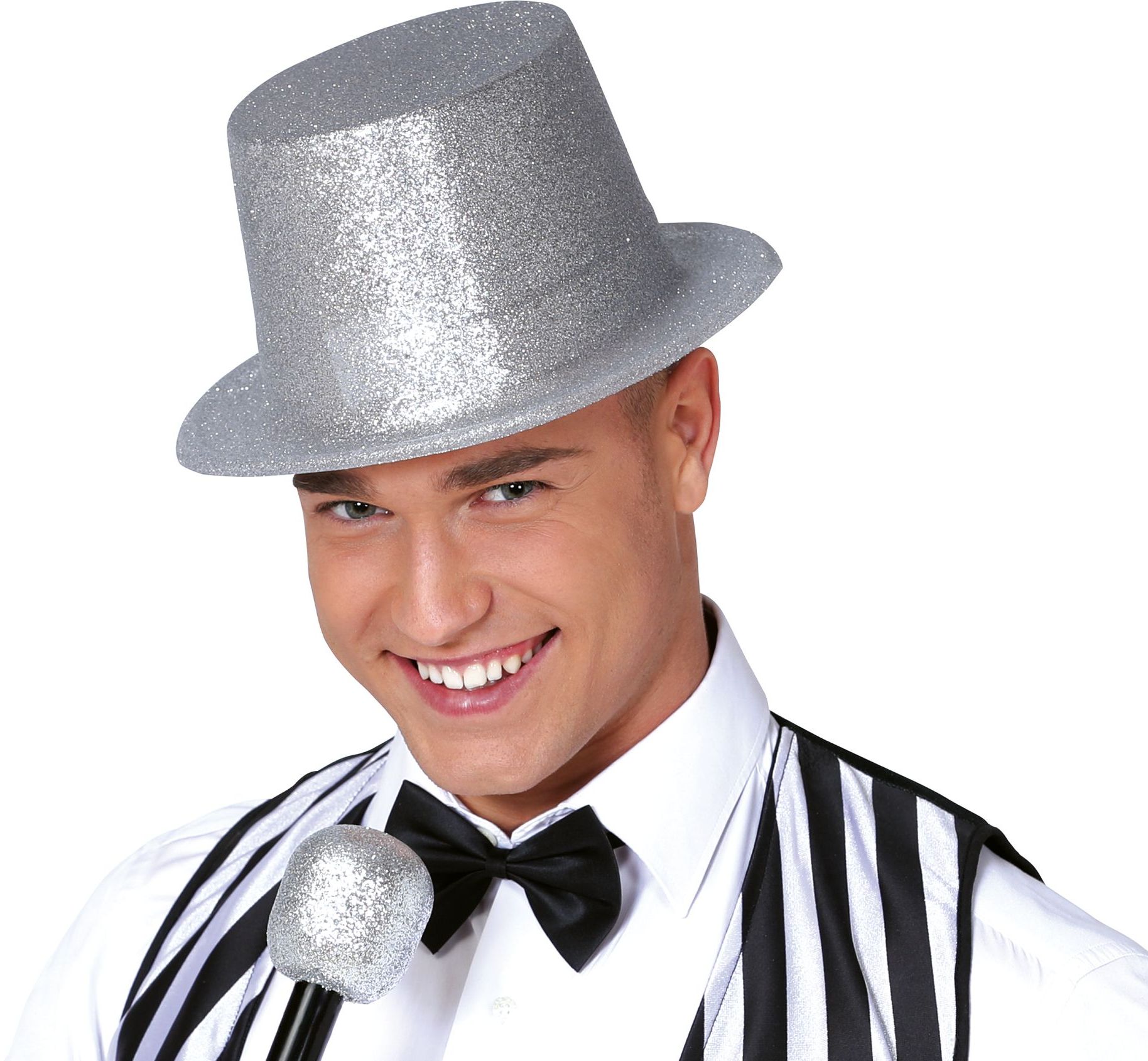 Zilver glitter hoge hoed budget