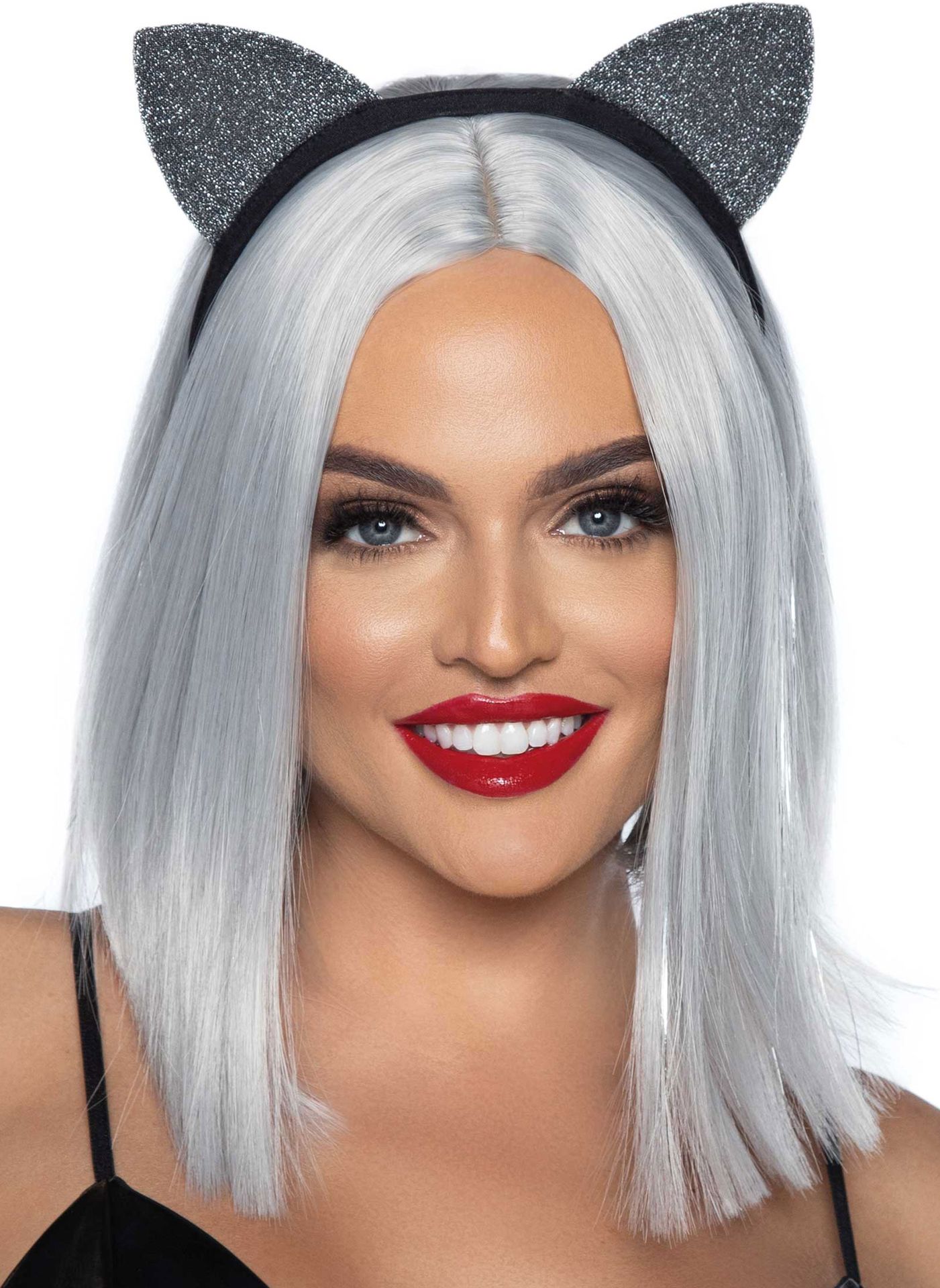 Zilver Glitter Poezen Oortjes