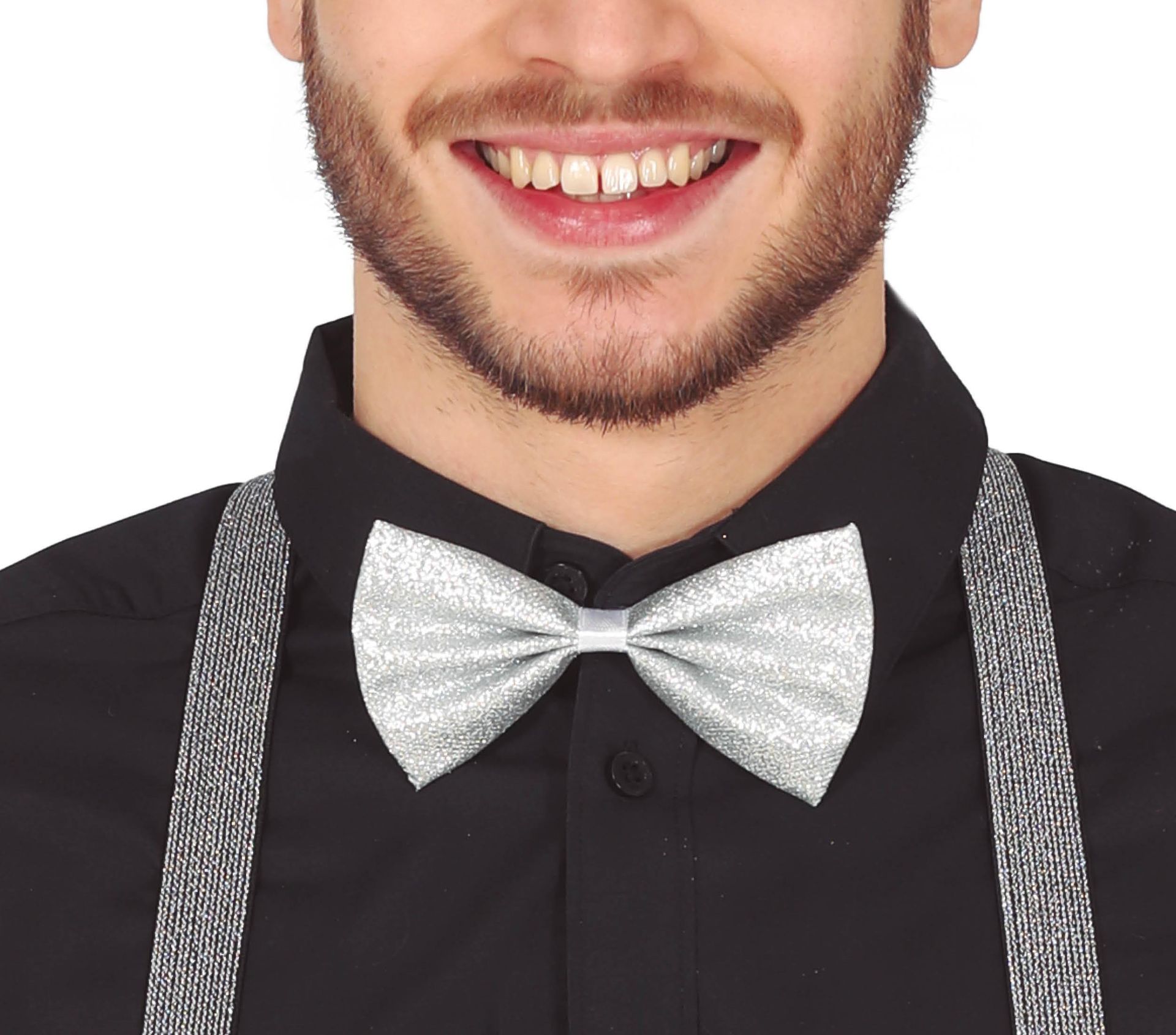 Zilver Glitter Vlinderdas