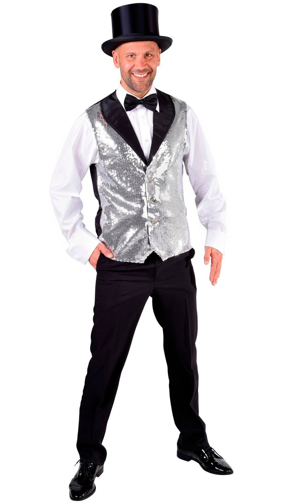 Zilver Pailletten Gilet