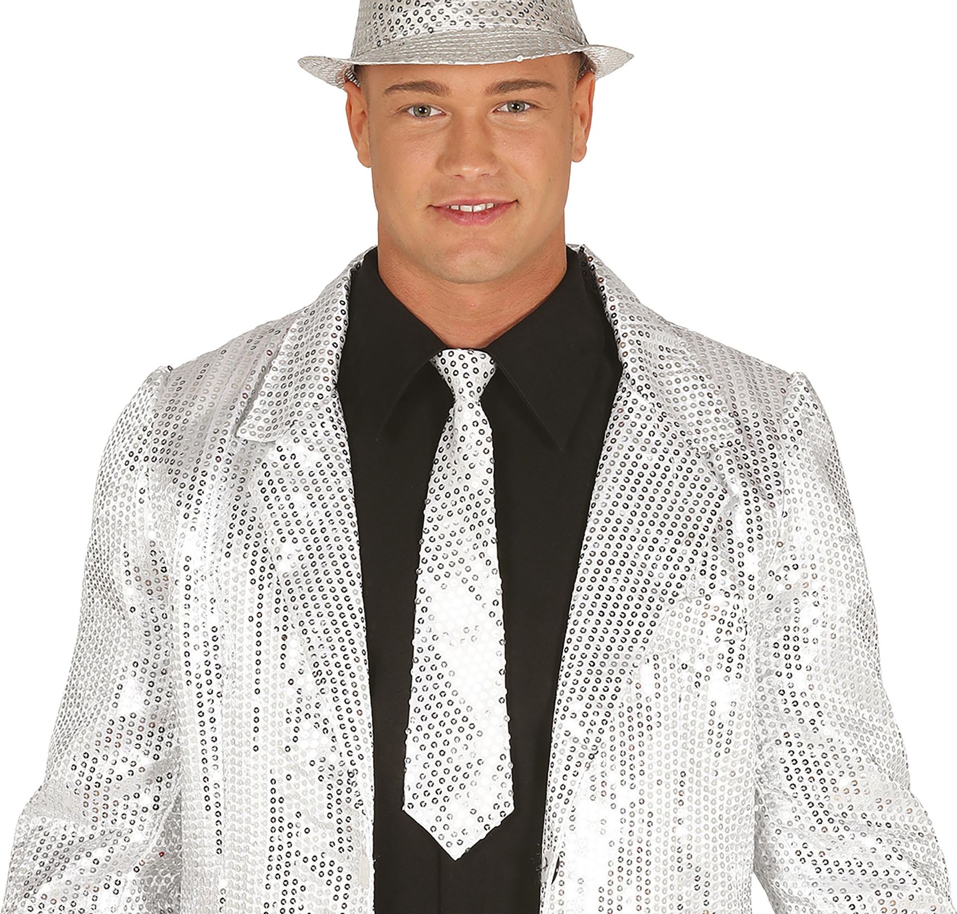 Zilver Pailletten Stropdas