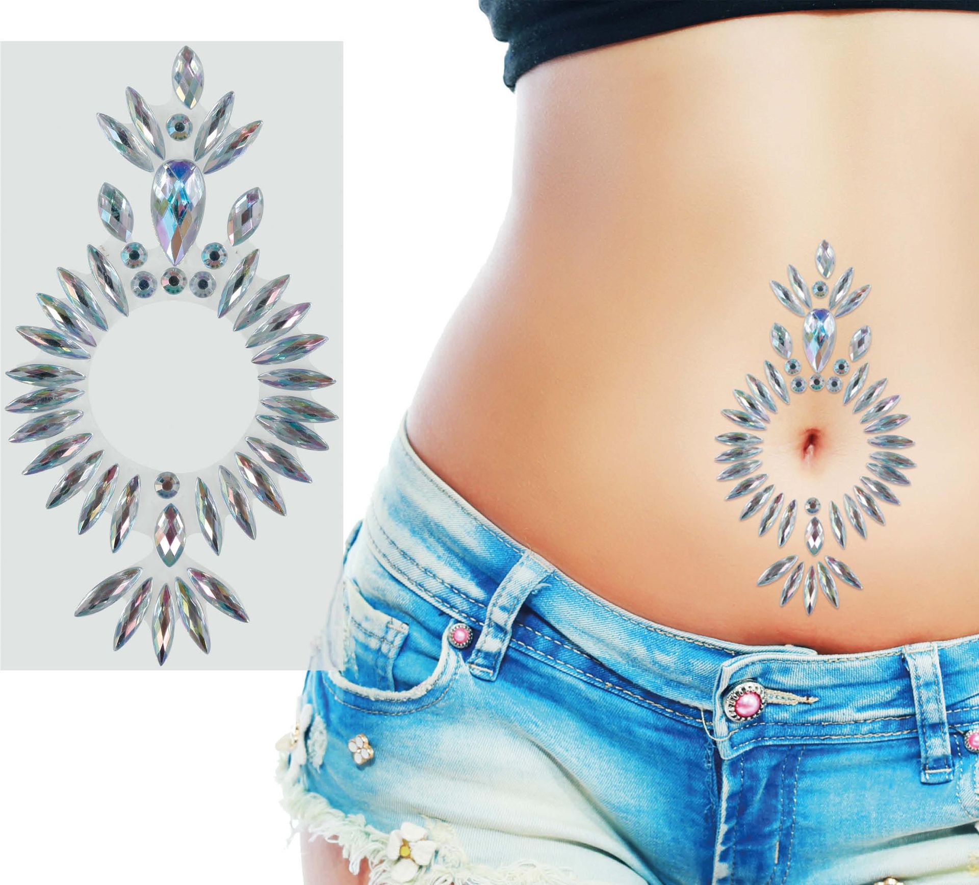 Zilveren Diamanten Plakjuwelen Buik