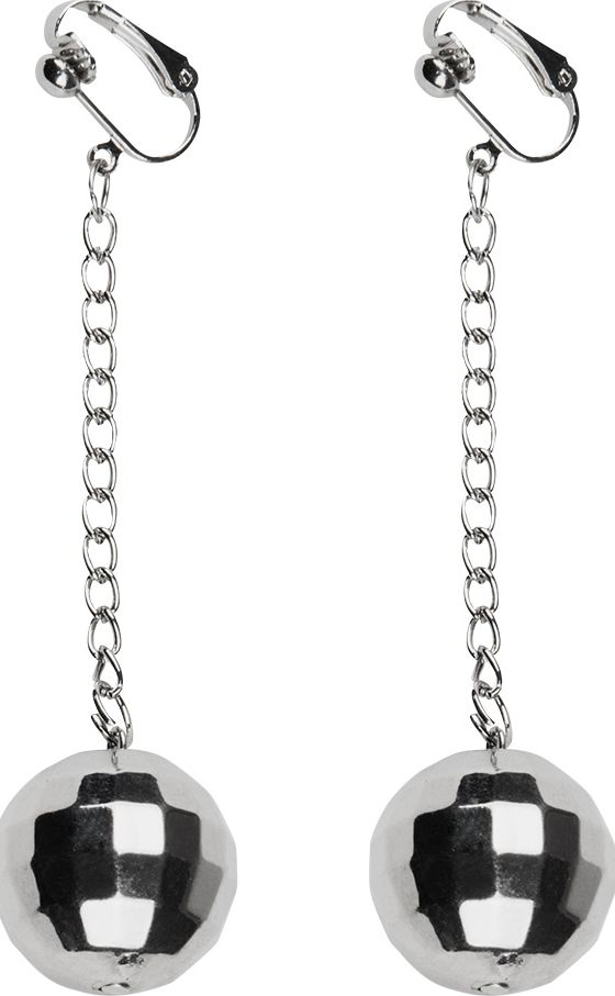 Zilveren Disco Ballen Oorhangers