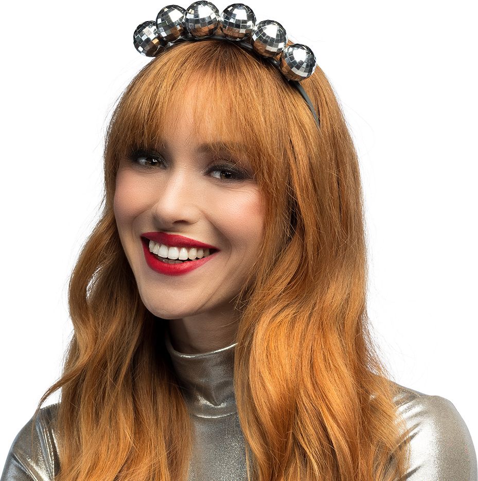 Zilveren Discobal Diadeem Hoofdband