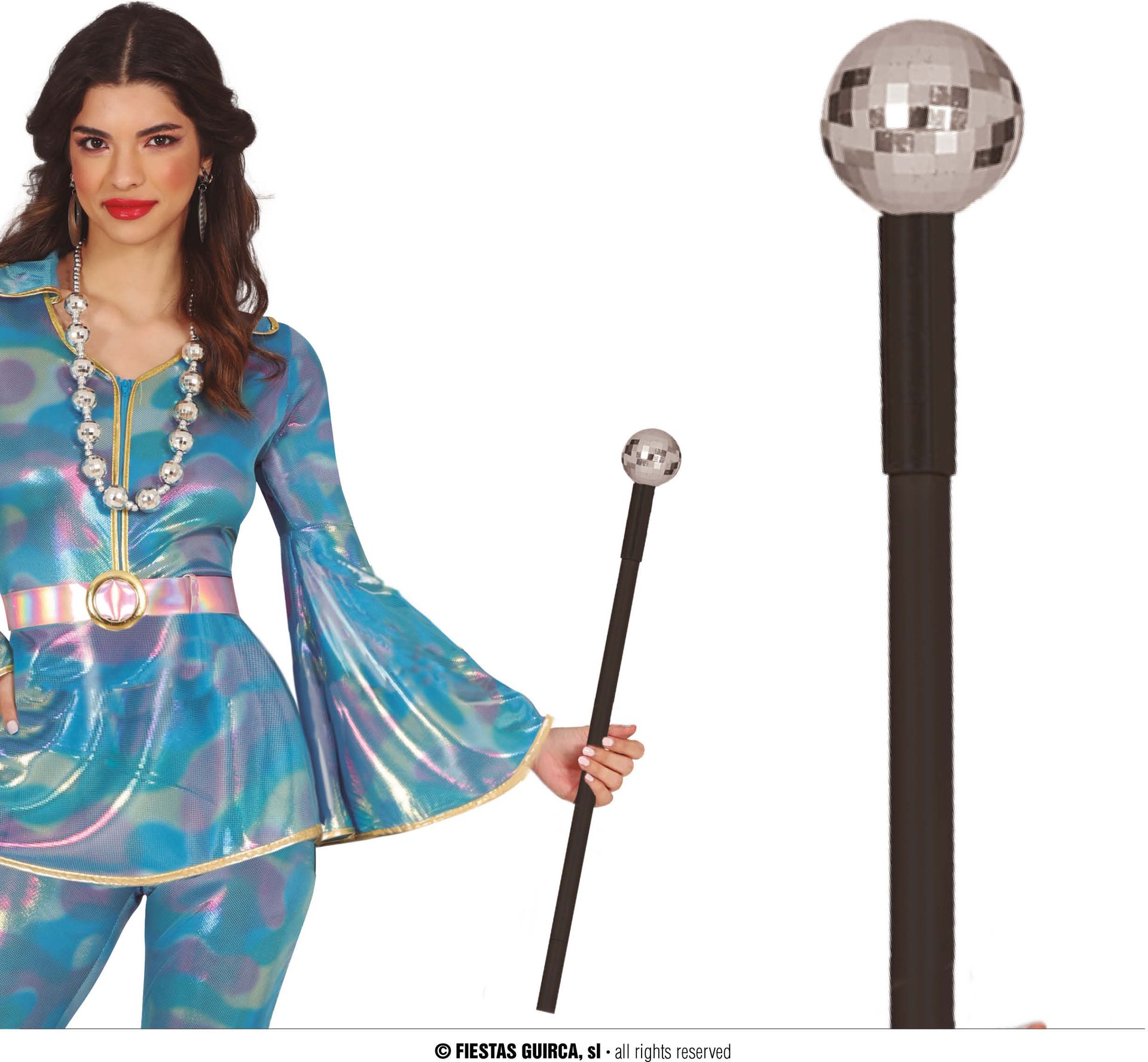 Zilveren Discobal Staf