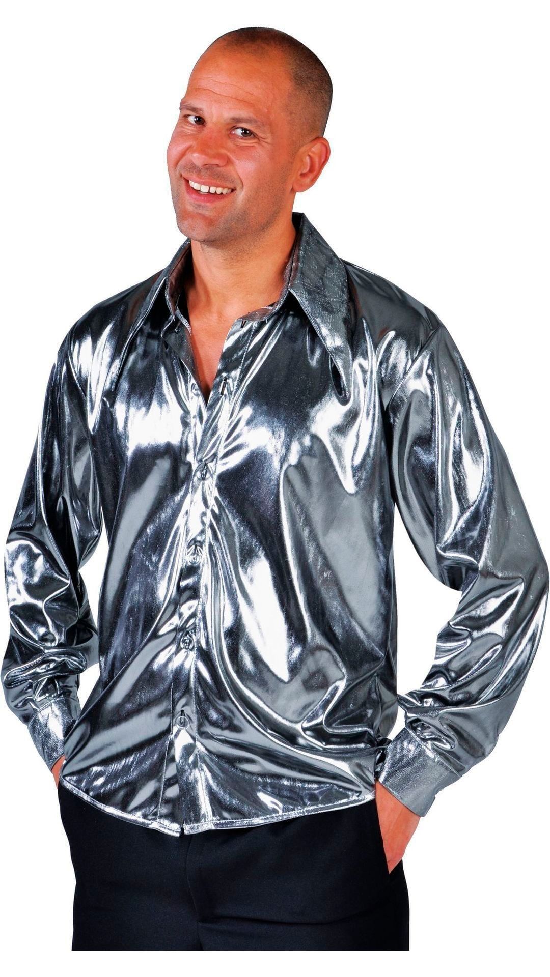 Zilveren Discoblouse Heren