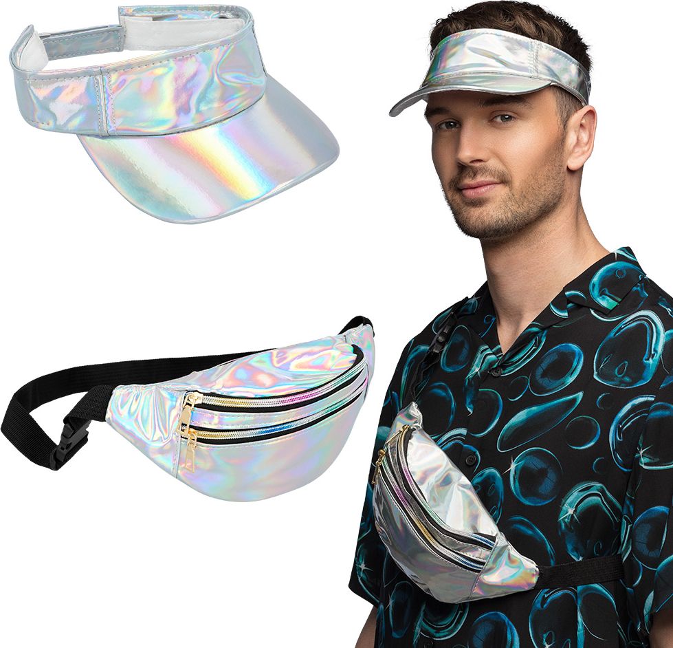 Zilveren Festival Accessoireset Petje Heuptasje