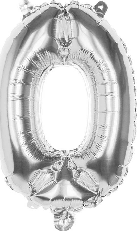 Zilveren Folieballon Cijfer 0