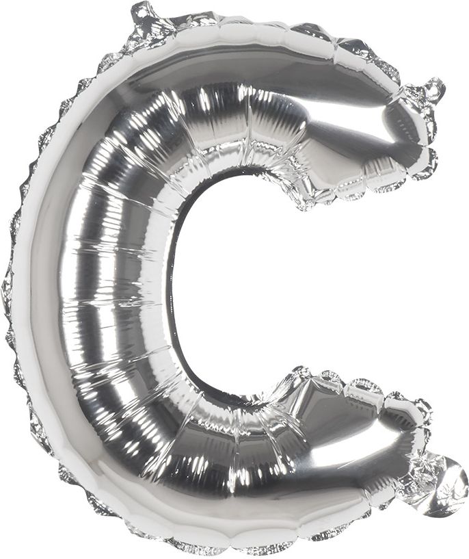 Zilveren folieballon letter C