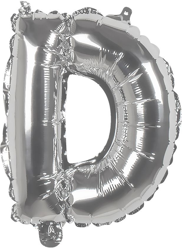 Zilveren folieballon letter D
