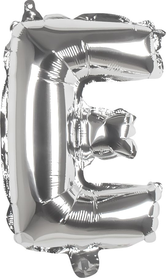 Zilveren folieballon letter E