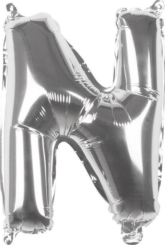 Zilveren Folieballon Letter N