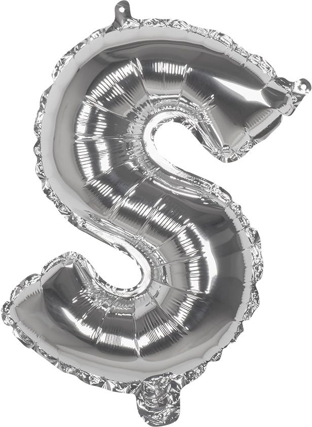 Zilveren folieballon letter S
