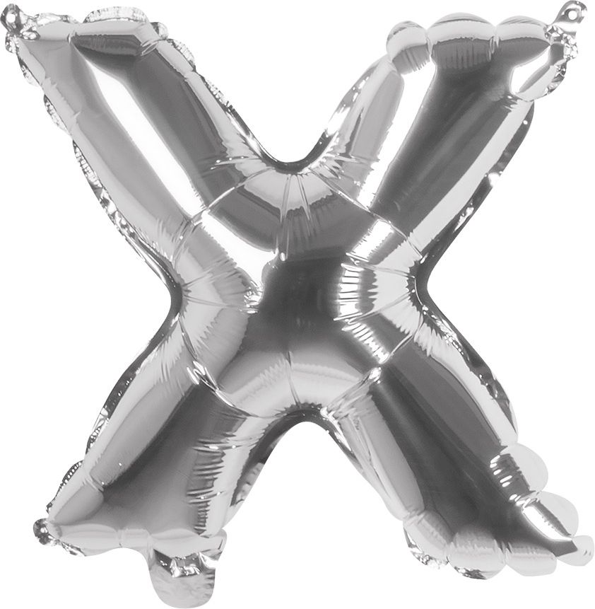 Zilveren folieballon letter X