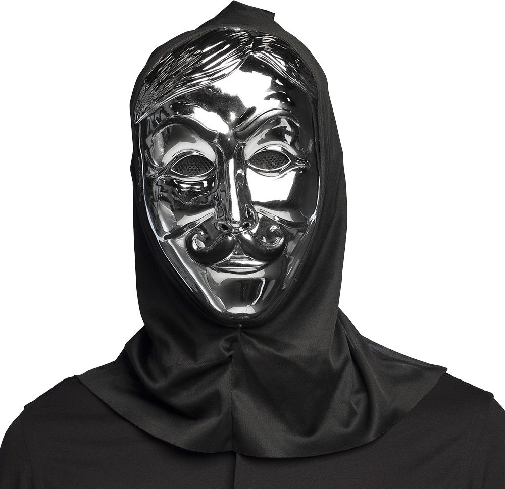 Zilveren Gezichtsmasker met Kap Halloween