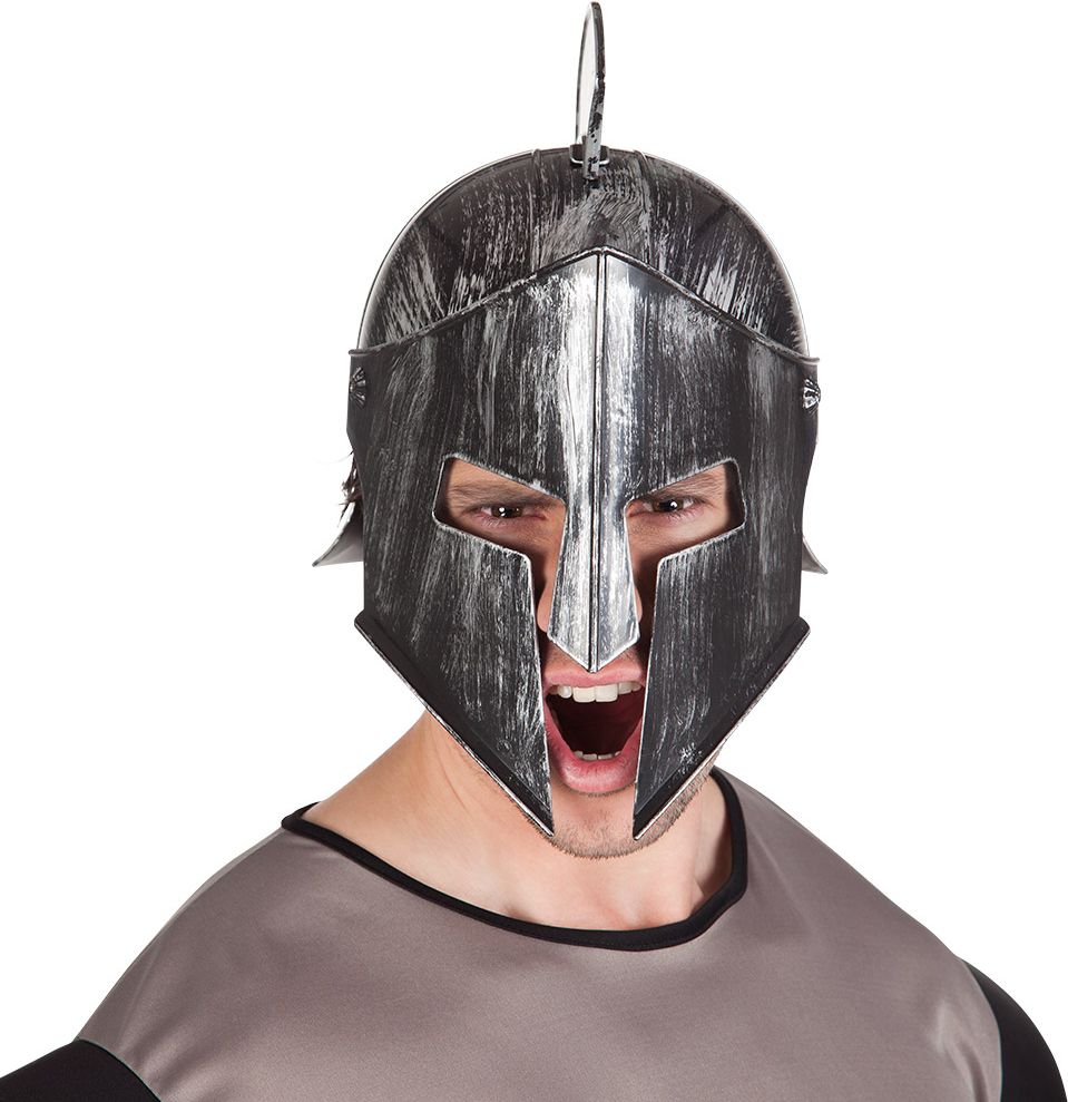 Zilveren gladiator ridder deluxe helm