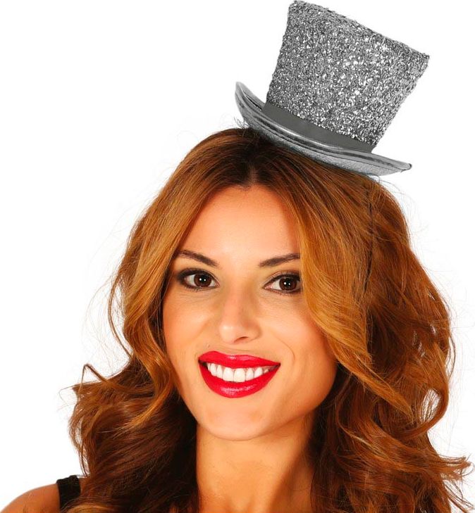 Zilveren Glamour Minihoed