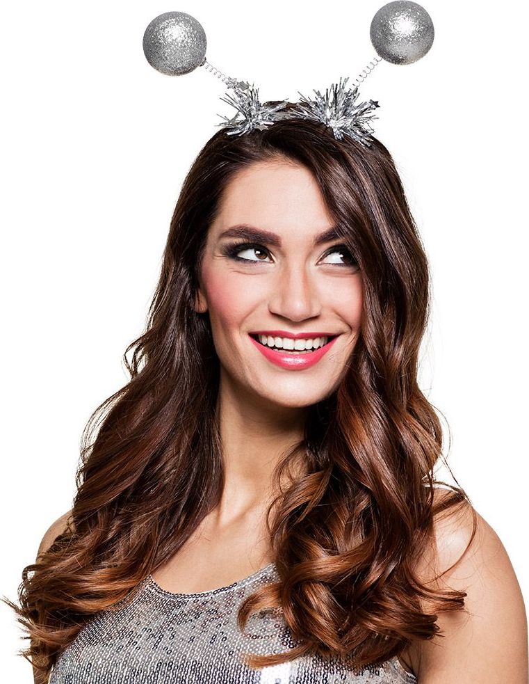 Zilveren Glitter Discoballen Haarband