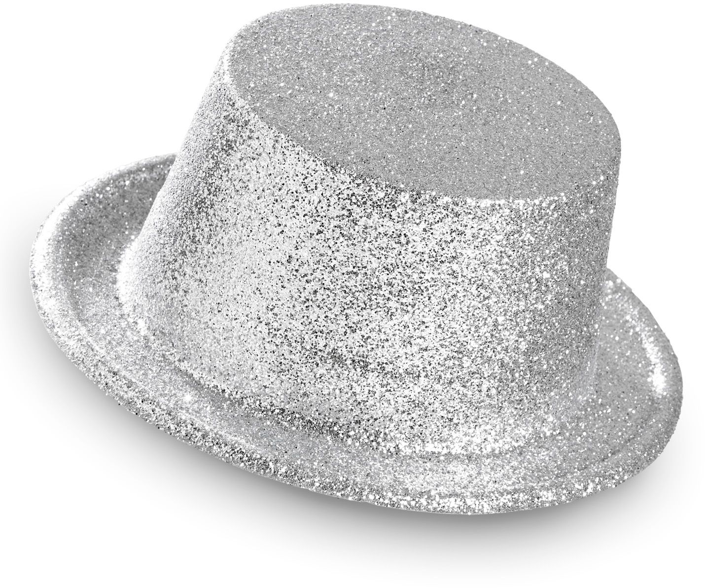 Zilveren Glitter Hoge Hoed