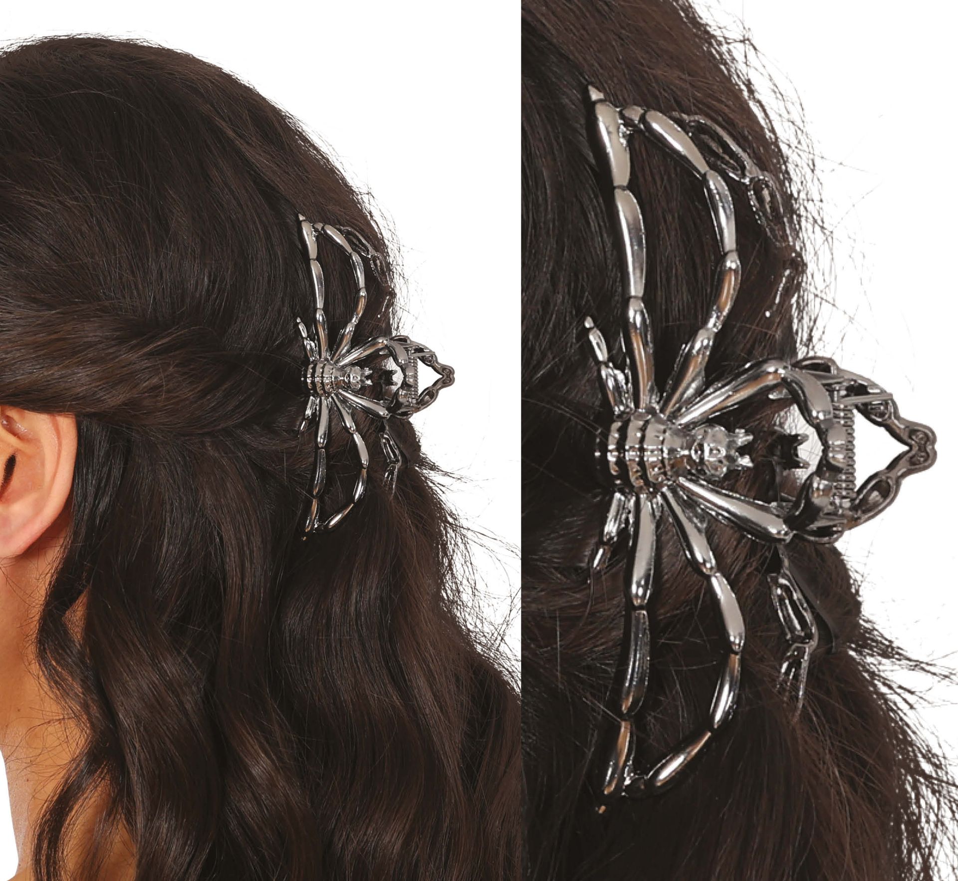 Zilveren Haarclip Spin Halloween