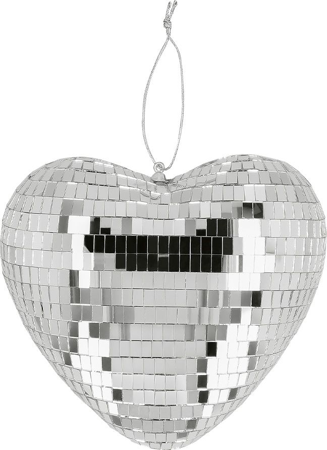 Zilveren Hartvormige Discobal