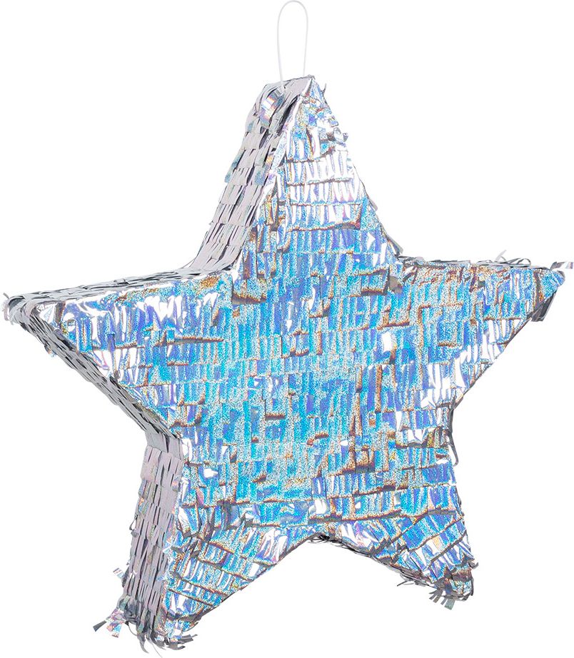 Zilveren holografische ster piñata
