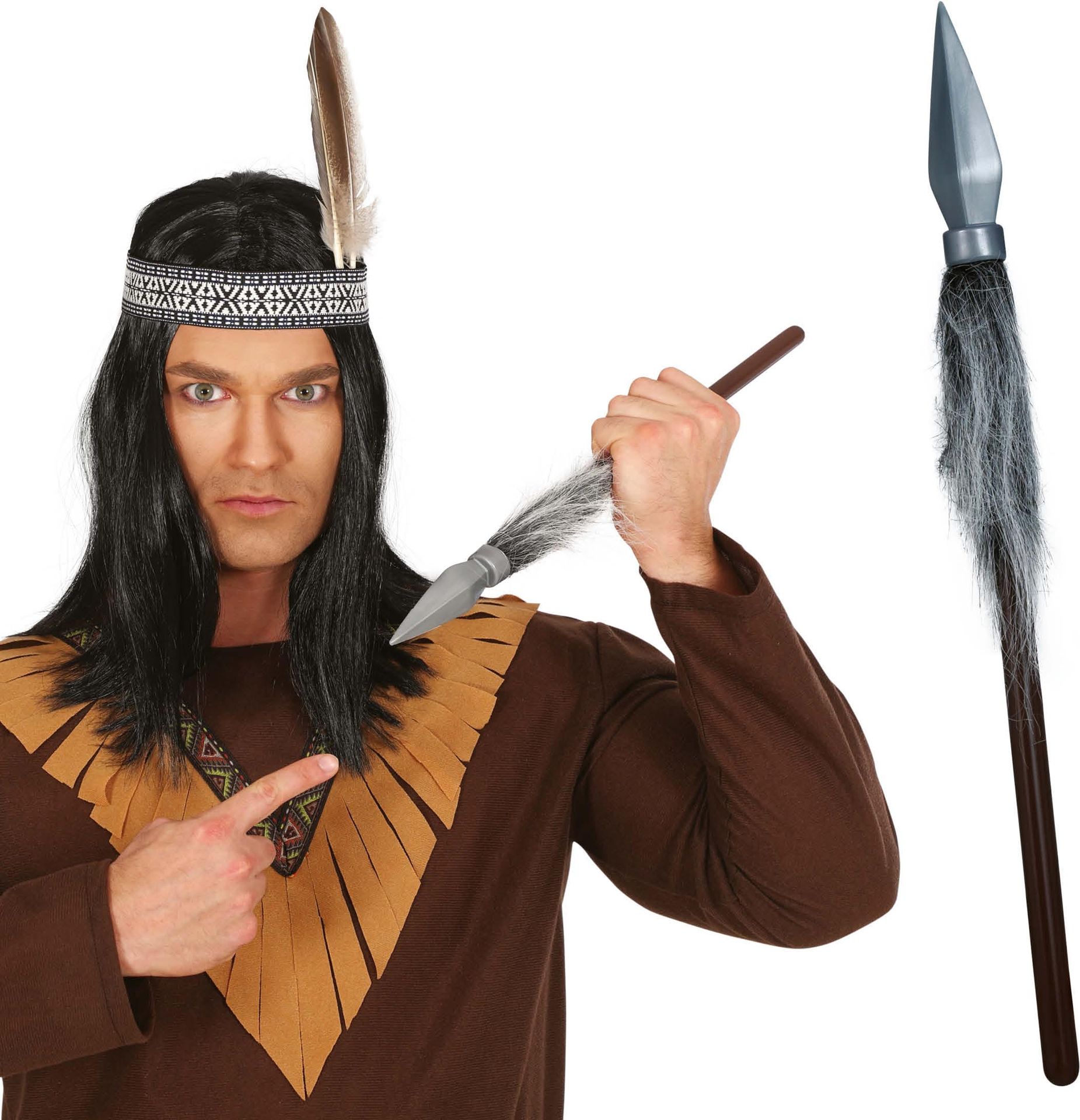 Zilveren Indianen Speer 43cm