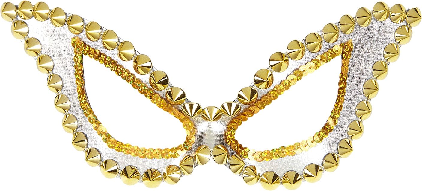 Zilveren Katten Sm Oogmasker met Spikes