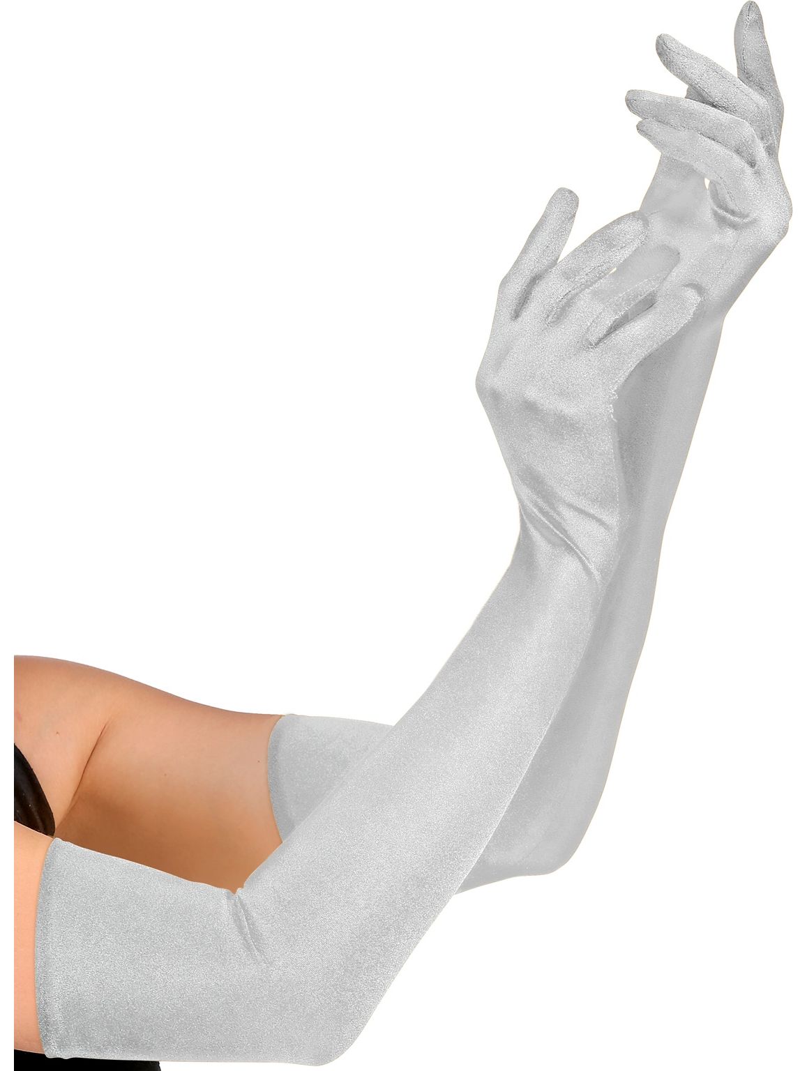 Zilveren Lange Gala Handschoenen