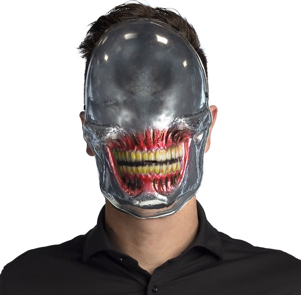 Zilveren Mirror Alien Gezichtsmasker Halloween